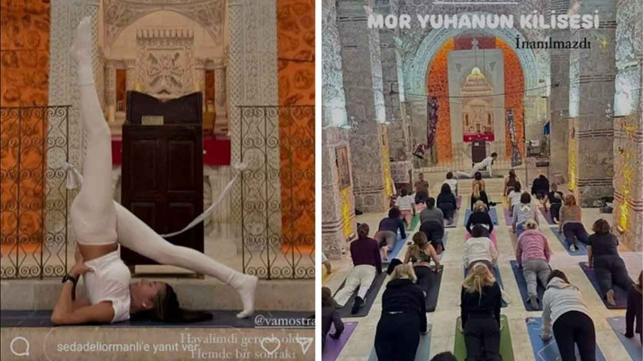 Tarihi Süryani kilisesinde yoga yaptılar: ‘Saygısızlık’